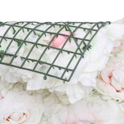 Neel Blue Artificial Flower Wall Backdrop Panel, 60Cm X 40Cm, White & Light Pink - thumbnail 2