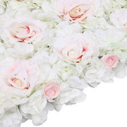 Neel Blue Artificial Flower Wall Backdrop Panel, 60Cm X 40Cm, White & Light Pink - thumbnail 3