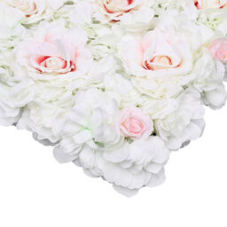 Neel Blue Artificial Flower Wall Backdrop Panel, 60Cm X 40Cm, White & Light Pink - thumbnail 4