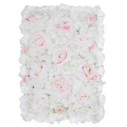 Neel Blue Artificial Flower Wall Backdrop Panel, 60Cm X 40Cm, White & Light Pink - thumbnail 5