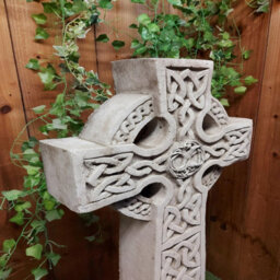 Stone Cast Detailed Giant Celtic Cross 119 Cm Tall - thumbnail 1
