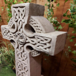 Stone Cast Detailed Giant Celtic Cross 119 Cm Tall - thumbnail 3