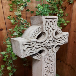 Stone Cast Detailed Giant Celtic Cross 119 Cm Tall - thumbnail 2