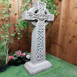 Stone Cast Detailed Giant Celtic Cross 119 Cm Tall - thumbnail 5