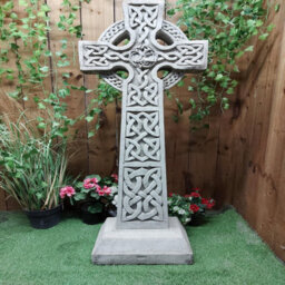 Stone Cast Detailed Giant Celtic Cross 119 Cm Tall - thumbnail 6