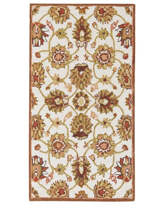 Wyld And Coco Hand-Tufted Wool Area Rug Beige Brown 80 X 150 Cm - Thick Dense Pile, Oriental Pattern - image 1