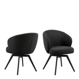 Furniture To Go Darlene Dining Chair With Armrest And Swivel Function In Black - thumbnail 1