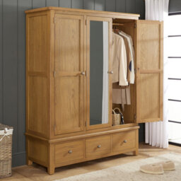 The Furniture Market Cotswold Rustic Oak Triple Wardrobe
