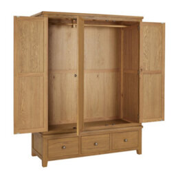 The Furniture Market Cotswold Rustic Oak Triple Wardrobe - thumbnail 6