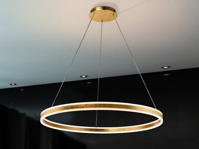 Luminosa Lighting Luminosa Helia Integrated Led Ceiling Pendant Gold - Uk Stock