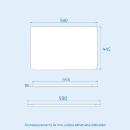 Nes Home 600mm White Wall Hung Vanity Unit, Worktop With Square Bowl Basin - thumbnail 7