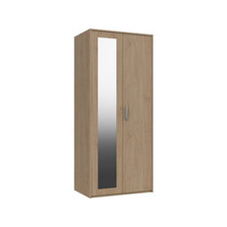 Hazlemere 2 Door Robe With Mirror - Oak On Express Delivery And Ready Assembled - thumbnail 2
