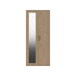 Hazlemere 2 Door Robe With Mirror - Oak On Express Delivery And Ready Assembled - thumbnail 1