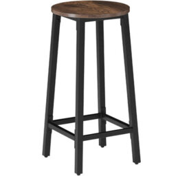 Tectake Bar Stools Corby - Industrial Wood Dark, Rustic, Set Of 4 - thumbnail 2