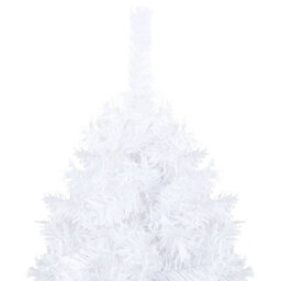 Berkfield Artificial Christmas Tree With Leds&ball Set White 120 Cm Pvc - thumbnail 3