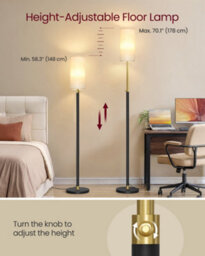 Vasagle Led Floor Lamp, Standing Lamp With Fabric Shade, 3 Colour Temperatures, Foot Switch, 25 X 25 X 148 Cm, Black - thumbnail 4