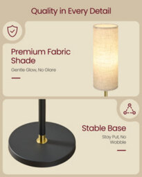 Vasagle Led Floor Lamp, Standing Lamp With Fabric Shade, 3 Colour Temperatures, Foot Switch, 25 X 25 X 148 Cm, Black - thumbnail 6