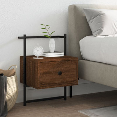 Berkfield Bedside Cabinet Wall-Mounted Brown Oak 35X30X51 Cm Engineered Wood - image 1