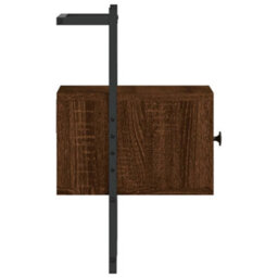 Berkfield Bedside Cabinet Wall-Mounted Brown Oak 35X30X51 Cm Engineered Wood - thumbnail 6