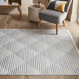 Blue Outdoor Rug, Geometric Striped Stain-Resistant Rug For Patio Decks, 3mm Modern Outdoor Area Rug-190Cm X 290Cm - thumbnail 2