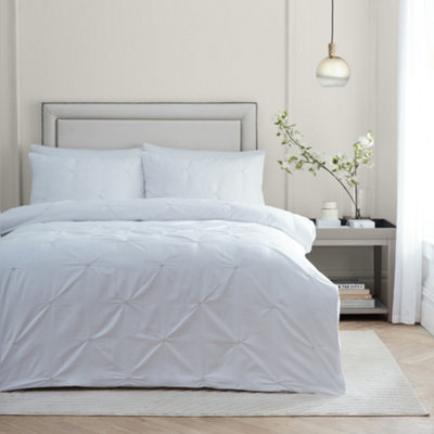 Paoletti Elysia Pinch Pleat Embroidered Duvet Sets, Champagne, Super King - image 1