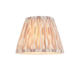 Luminosa Lighting Luminosa Lille Matt Black Wall Light With Neutral Print Fabric Ikat Shade 20Cm B22 - thumbnail 6