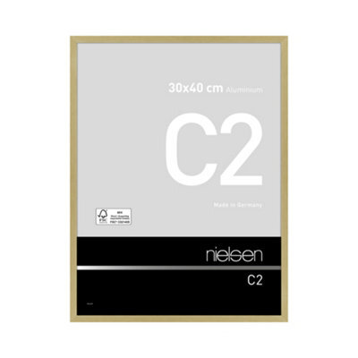 Nielsen C2 Brushed Gold Aluminium Picture Frame 30X40Cm - With Float Glass And Push/turn Clips - image 1