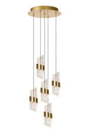 Lucide Kligande - Pendant Light - 30 Cm - Led Dim. - 5X8W 2700K - Matt Gold / Brass
