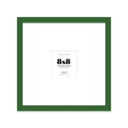"8X8"" Green Picture Frame - 8X8"" Square Frame With 4X4"" Mount For 8X8""/4X4"" Pictures Moderrn Style Thin Edge, 1 Pack" - thumbnail 1