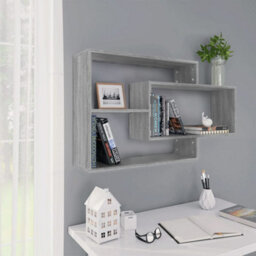 Berkfield Wall Shelf Grey Sonoma 104X20X58.5 Cm Engineered Wood - thumbnail 1