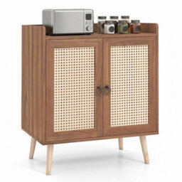 Boho Rattan Sideboard Cabinet With 2 Doors - thumbnail 1