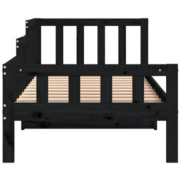 Berkfield Day Bed Black 80X200 Cm Solid Wood Pine - thumbnail 6
