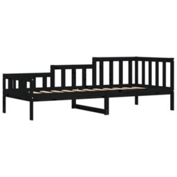 Berkfield Day Bed Black 80X200 Cm Solid Wood Pine - thumbnail 5