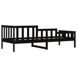 Berkfield Day Bed Black 80X200 Cm Solid Wood Pine - thumbnail 7
