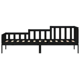 Berkfield Day Bed Black 80X200 Cm Solid Wood Pine - thumbnail 4