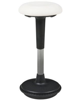 Wyld and Coco Wobble Stool White Faux Leather, Height-Adjustable 63-84 Cm - image 1