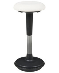 Wyld and Coco Wobble Stool White Faux Leather, Height-Adjustable 63-84 Cm - thumbnail 1