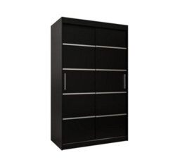 Arte Verona 01 Contemporary 2 Sliding Door Wardrobe 5 Shelves 2 Rails Black Matt (H)2000mm (W)1200mm (D)620mm - thumbnail 1