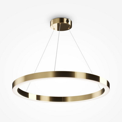Luminosa Lighting Luminosa Maytoni Saturno Modern Integrated Led Pendant Ceiling Light Brass, 4200Lm, 4000K - image 1
