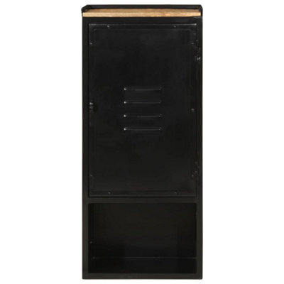 Berkfield Industrial Bathroom Cabinet 40X27X90 Cm Iron And Solid Wood Mango