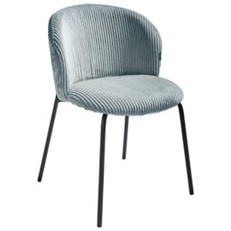 Beliani Set Of 2 Dining Chairs Miles Corduroy Light Blue - thumbnail 5