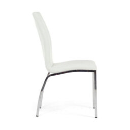 Furniture 48 Marco Ivory White Faux Leather Dining Chairs (Pair) - thumbnail 3