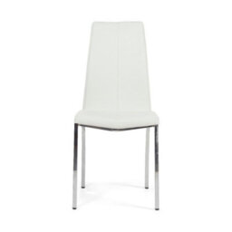 Furniture 48 Marco Ivory White Faux Leather Dining Chairs (Pair) - thumbnail 1