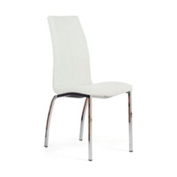 Furniture 48 Marco Ivory White Faux Leather Dining Chairs (Pair) - thumbnail 2