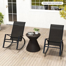 2 Pieces Outdoor Sling Fabric Rockers Patio Rocking Chairs - thumbnail 3