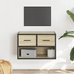 Berkfield Industrial Tv Cabinet Sonoma Oak 60X31X39.5 Cm Engineered Wood And Metal - thumbnail 2