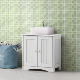 White Bathroom Under Sink Cabinet Basin Storage Cupboard Vanity Unit Furniture - thumbnail 3