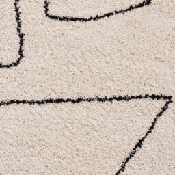 White Black Modern Abstract Kilim Shaggy Moroccan Dining Room Rug-120Cm X 170Cm - thumbnail 3