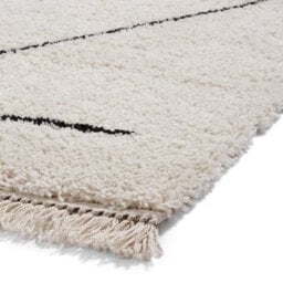 White Black Modern Abstract Kilim Shaggy Moroccan Dining Room Rug-120Cm X 170Cm - thumbnail 6