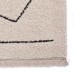 White Black Modern Abstract Kilim Shaggy Moroccan Dining Room Rug-120Cm X 170Cm - thumbnail 5